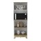 Tall Microwave Cabinet - Light Oak/White | Chic Kitchen Upgrade
